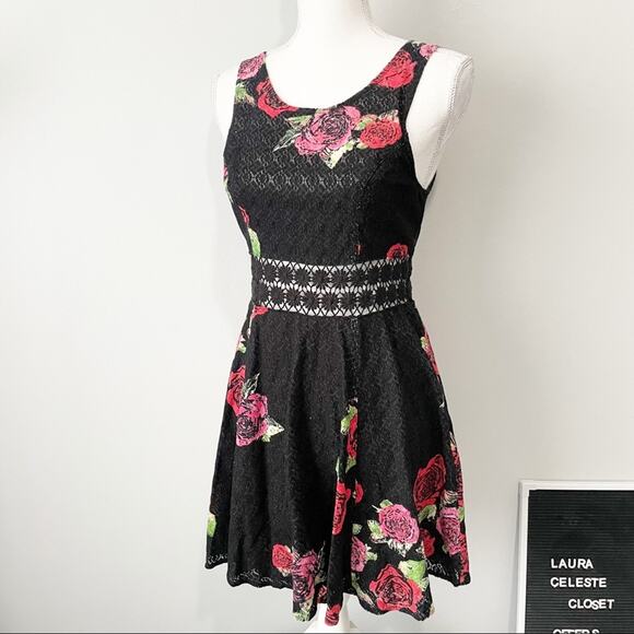 Free People black rose for and flare mini dress Vampire Diaries TV size 4 - Picture 6 of 12